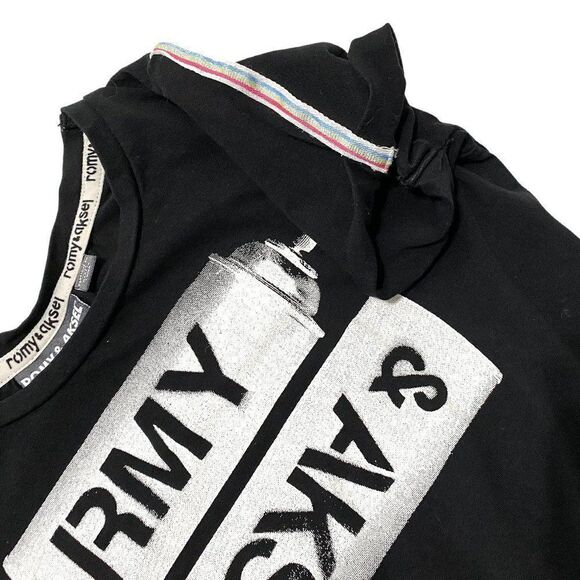 romy & Aksel Black Spray Paint Can Tunic - Picture 2 of 3